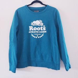 Vintage ROOTS Teal/Emerald Green Crewneck Sweater XL